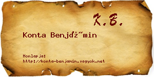 Konta Benjámin névjegykártya
